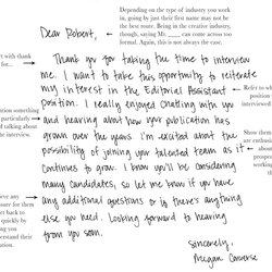Smashing Handwritten Interview Thank You Note At All
