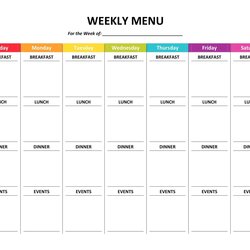 Brilliant Weekly Meal Planner Template Word Timetable Plan Menu Fresh Of Within