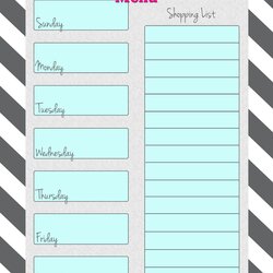 Marvelous Free Weekly Menu Planner Printable Colors Cupcake Diaries Planning Planners