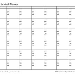 Superlative Meal Planner Template For Excel Monthly Menu Weekly