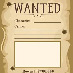 Splendid Free Printable Wanted Poster Templates Word One Piece