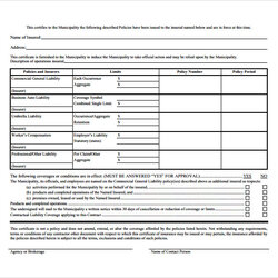 Fantastic Certificate Of Insurance Template Download Free Documents In Templates Sample Word