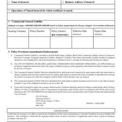 Superlative City Of Toronto Insurance Certificate Form Fill Out And Sign Large