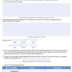 Legit Printable Certificate Of Insurance Templates Word Form Template