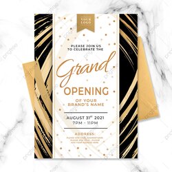 The Highest Quality Golden Brushstroke Business Event Invitation Template Download On Image