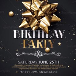 Outstanding Birthday Party Flyer Download Creative Flyers Template Templates Printable Graphic