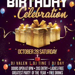 High Quality Birthday Flyer Template Free Magnificent Ideas Poster Download Best Design
