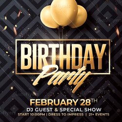 Splendid Classy Birthday Flyer Template Creative Flyers Templates Party Poster Posters Graphic Event Designs