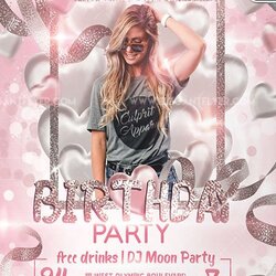 Fine Birthday Party Free Flyer Template