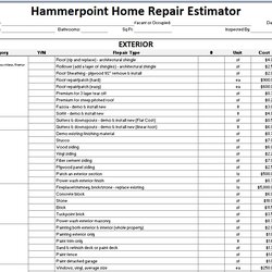 Sublime Free Sample Home Repair Estimate Templates Printable Samples Estimator Template