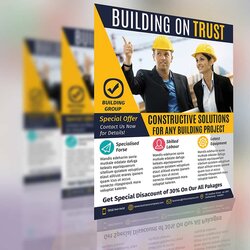 Exceptional Free Word Flyer Templates Publisher Template Business Construction Vol Project Example