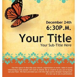 Free Event Flyer Templates Church Word Microsoft Template Butterfly Sample Program Conference Women Business