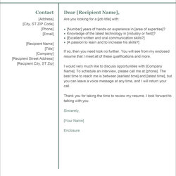 Free Cover Letter Templates For Microsoft Word And Google Docs Template