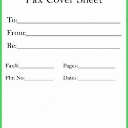 Exceptional Basic Fax Cover Sheet Template Blank