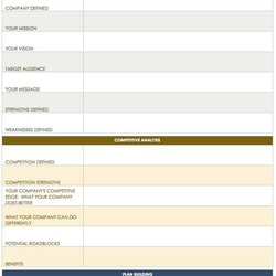 Great Van Social Media Plan Template Excel