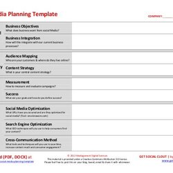 Superior Social Media Planning Template Strategy Templates Basic Tutorial Brand Building Part Company
