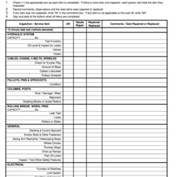 Very Good Lift Inspection Form Fill Online Printable Blank Template Large