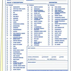 Fantastic Truck Inspection Form Template