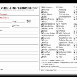 Worthy Truck Inspection Form Template Lovely Driver Vehicle Checklist