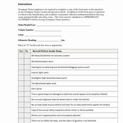 Truck Inspection Form Template Beautiful Daily Vehicle Checklist Safety Checklists