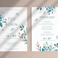 Preeminent Free Floral Wedding Invitation Template Download Fit