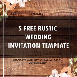 Sterling Free Printable Wedding Invitation Rustic Template