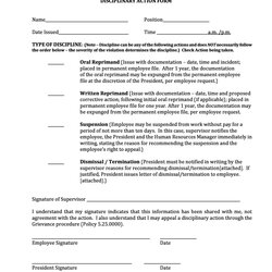 Outstanding Effective Employee Write Up Forms Disciplinary Action Form Insubordination