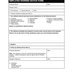 High Quality Simple Employee Write Up Form Fill Online Printable Blank Warning Notice Restaurant Written