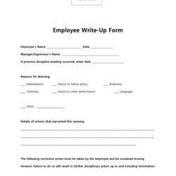 The Highest Standard Free Printable Write Up Form Employee