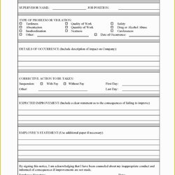 Admirable Employee Disciplinary Form Template Free Of Effective Write Corrective Reprimand Employees