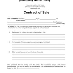 Out Of This World Sales Contract Template In Word And Formats