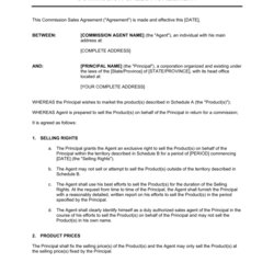 Peerless Commission Sales Contract Template Free Printable Form Templates And Agreement