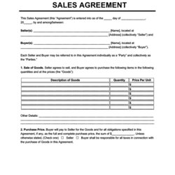 Marvelous Free Sales Agreement Template Word Legal