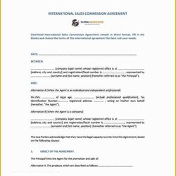 Sales Contract Template Free Download Of Sample Commission Democracy Agreement Templates