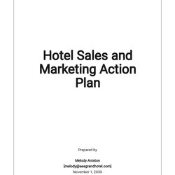 Eminent Sample Hotel Sales Plan Template Google Docs Word Apple Pages And Marketing Action
