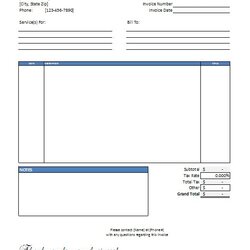 Magnificent Excel Service Invoice Template Free Download Templates Generic Job Fit