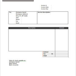 Eminent Service Invoice Templates Free Printable Docs Formats Template Word Excel Sample Format Labor Details