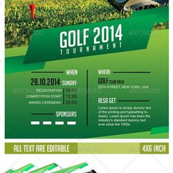 High Quality Tournament Outing Striking Inspirational Charity Scramble Wording Golf Flyer Templates Highest