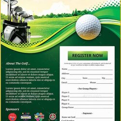 Cool Golf Tournament Website Template Free Outing Flyer Of Templates Format