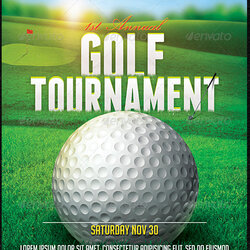 Wizard Golf Tournament Flyer Sports Events Outing Template Charity Templates Editable Flyers Fully Layered
