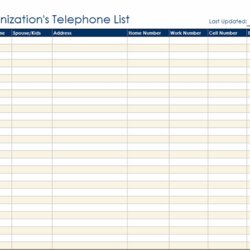 Contact List Template Excel Templates Sample