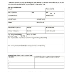 Magnificent Medical Intake Form Template Database