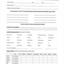 Exceptional Free Medical Intake Forms In Form Sample Basic