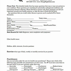 Excellent Free Medical Intake Forms In Sample Form