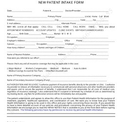 Patient Intake Form Template Word New Print Big