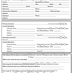 Matchless Printable Medical Intake Form Template New Patient Print Big
