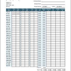 Smashing Template Time Sheet Breaks Excel Employee Monthly Attendance Calculator Printable Semi Card Schedule