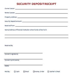 High Quality Free Security Deposit Receipts Templates Form Word Template Receipt