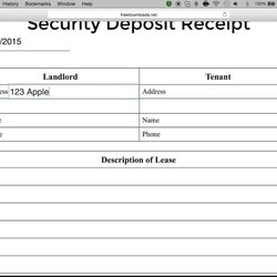 Worthy Security Deposit Receipt Word Template Business Format Download