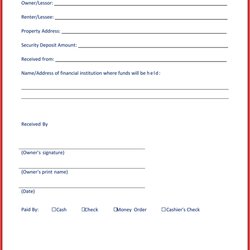 Superior Free Security Deposit Receipt Templates Word Template Sample Forms Receipts For